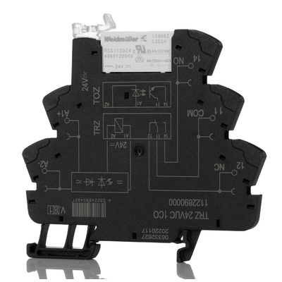 Weidmuller TRZ Series Interface Relay, DIN Rail Mount, 24V Coil, SPDT, 1-Pole