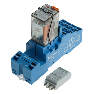 Finder 58 Series Interface Relay, DIN Rail Mount, 230V ac Coil, 4PDT, 4-Pole, 7A Load