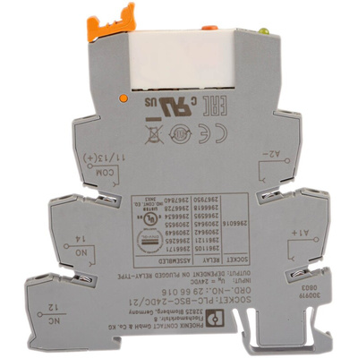 Phoenix Contact PLC-RSC- 24DC/21/MS Series Interface Relay, DIN Rail Mount, 24V dc Coil, SPDT, 1-Pole