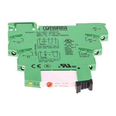 Phoenix Contact PLC-RSC-120UC/21/MS Series Interface Relay, DIN Rail Mount, 110V ac/dc Coil, SPDT, 1-Pole