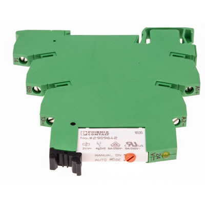 Phoenix Contact PLC-RSC- 24DC/ 1/MS/ACT Series Interface Relay, DIN Rail Mount, 24V dc Coil, SPST, 1-Pole