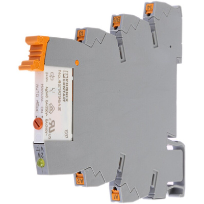 Phoenix Contact PLC-RPT- 24DC/ 1/MS/ACT Series Interface Relay, DIN Rail Mount, 230V dc Coil, SPST, 1-Pole