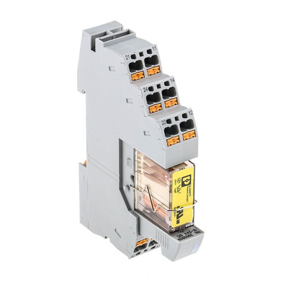 Phoenix Contact RIF-1-RPT-LDP-24DC/2X21/FG Series Interface Relay, DIN Rail Mount, 24V dc Coil, DPDT, 2-Pole