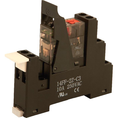 Hongfa Europe GMBH RMTFL Series Interface Relay, DIN Rail Mount, 24V ac Coil, DPDT, 2-Pole, 16A Load
