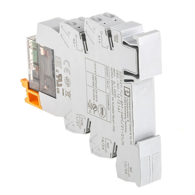 Phoenix Contact PLC-RPT- 24DC/21-21/MS Series Interface Relay, DIN Rail Mount, 24V dc Coil, DPDT, 2-Pole
