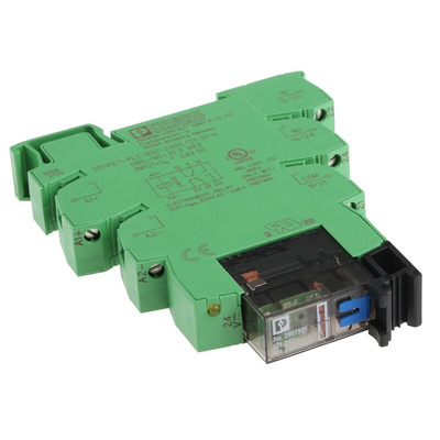 Phoenix Contact PLC-RSC- 24DC/21-21AU/MS Series Interface Relay, DIN Rail Mount, 24V dc Coil, DPDT, 2-Pole