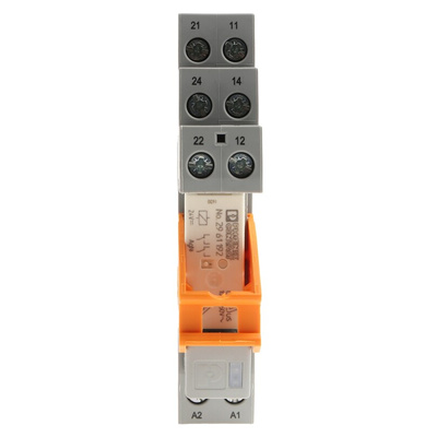 Phoenix Contact RIF-1-RSC-LDP-24DC/2X21 Series Interface Relay, DIN Rail Mount, 24V dc Coil, DPDT, 2-Pole