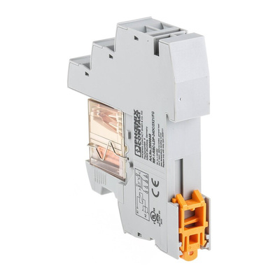 Phoenix Contact RIF-1-RSC-LDP-24DC/2X21/FG Series Interface Relay, DIN Rail Mount, 24V dc Coil, DPDT, 2-Pole