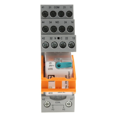 Phoenix Contact RIF-2-RSC-LDP-24DC/2X21 Series Interface Relay, DIN Rail Mount, 24V dc Coil, DPDT, 2-Pole