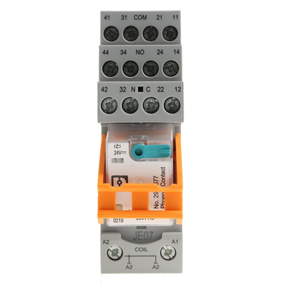 Phoenix Contact RIF-2-RSC-LDP-24DC/4X21 Series Interface Relay, DIN Rail Mount, 24V dc Coil, 4PDT, 4-Pole