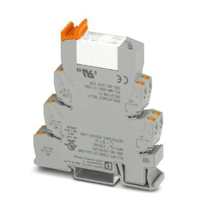 Phoenix Contact PLC-RPT-230UC/21-21AU/RWF Series Interface Relay, DIN Rail Mount, 110V dc Coil, DPDT