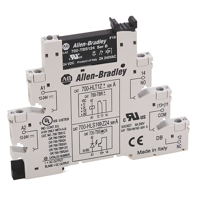 Rockwell Automation 700-HLS Series Interface Relay Module, DIN Rail Mount, 24V dc Coil, 2A Load