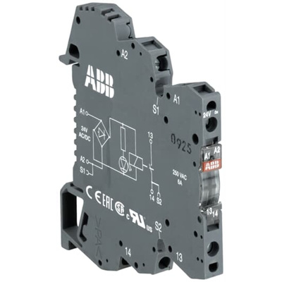 ABB R600 Series Interface Relay, DIN Rail Mount, 5V dc Coil, SPDT, 6A Load