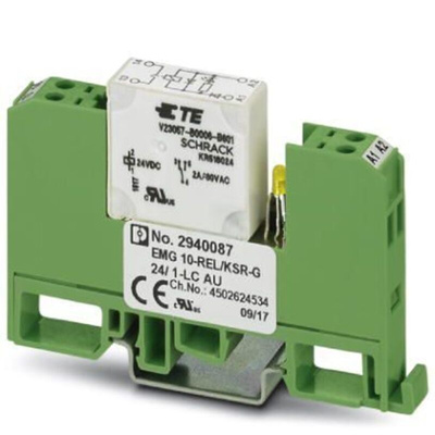 Phoenix Contact EMG Series Relay Module, DIN Rail Mount, 24V dc Coil, SPST, 2A Load