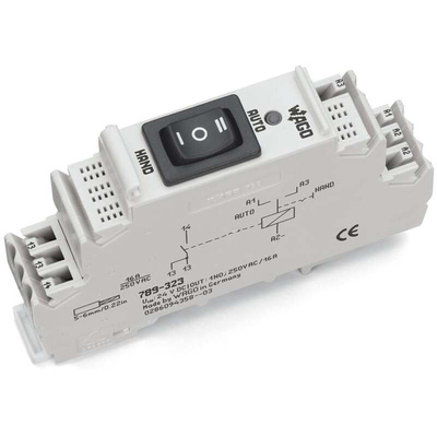 Wago 789 Series Relay Module, DIN Rail Mount, 24V dc Coil, 1-Pole, 16A Load