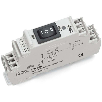 Wago 789 Series Relay Module, DIN Rail Mount, 24V dc Coil, 1-Pole, 16A Load