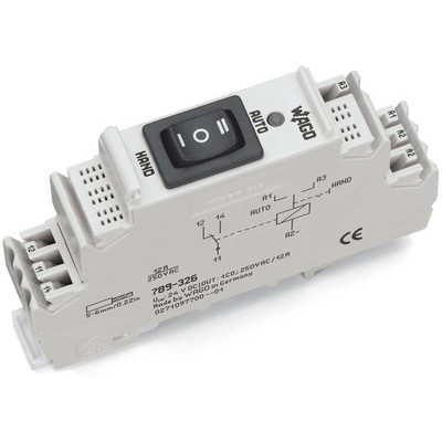 Wago 789 Series Relay Module, DIN Rail Mount, 24V dc Coil, SPDT, 1-Pole, 12A Load