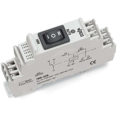 Wago 789 Series Relay Module, DIN Rail Mount, 24V dc Coil, SPDT, 1-Pole, 12A Load