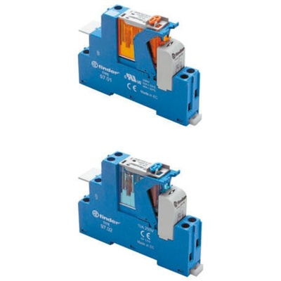 Finder 4C Series Interface Relay, DIN Rail Mount, 48V ac Coil, DPDT, 2-Pole