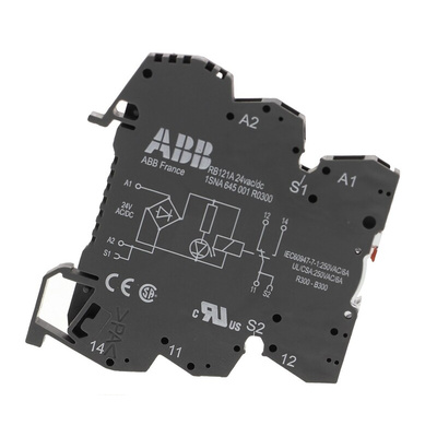 ABB R600 Series Interface Relay, DIN Rail Mount, 24V ac/dc Coil, SPDT, 6A Load
