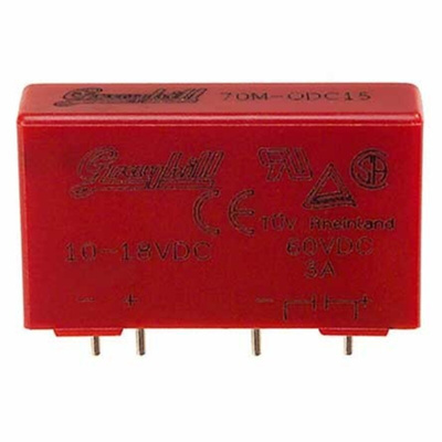 Grayhill 70-ODC Series Interface Relay Module, PCB Mount, 18V Coil, SPST, 1-Pole