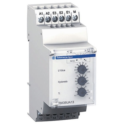 Schneider Electric Voltage Monitoring Relay, DPDT, 0.05 → 5 V, DIN Rail