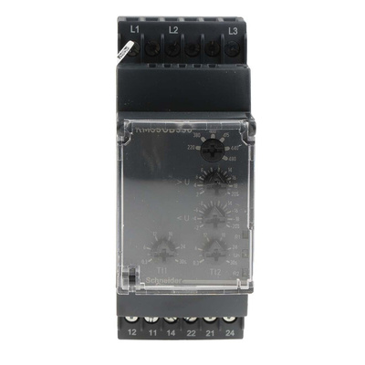 Schneider Electric Voltage Monitoring Relay, 3 Phase, DPDT, 194 → 528V ac, DIN Rail