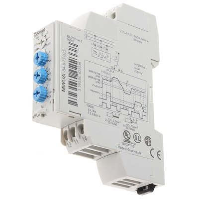 Crouzet Phase, Voltage Monitoring Relay, 3 Phase, SPDT, 183 → 528V ac, DIN Rail