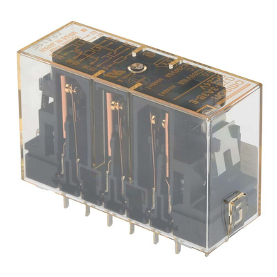 Omron PCB Mount Force Guided Relay, 24V dc Coil Voltage, 6 Pole, 3PDT