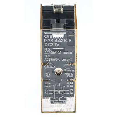 Omron PCB Mount Force Guided Relay, 24V dc Coil Voltage, 6 Pole, 4PST, DPST