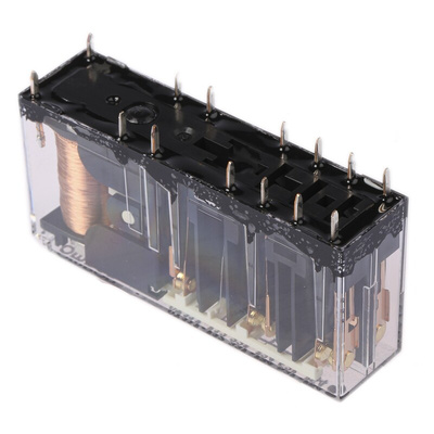 Omron PCB Mount Force Guided Relay, 24V dc Coil Voltage, 6 Pole, 4PST, DPST