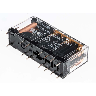 Omron PCB Mount Force Guided Relay, 24V dc Coil Voltage, 6 Pole, 3PDT