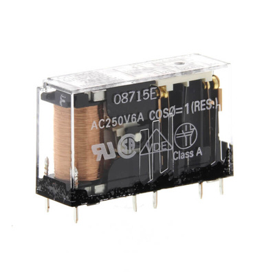 Omron PCB Mount Force Guided Relay, 24V dc Coil Voltage, 4 Pole, DPDT