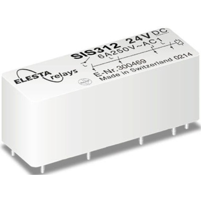 Elesta PCB Mount Force Guided Relay, 24V dc Coil Voltage, 3PST, SPST