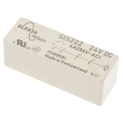Elesta PCB Mount Force Guided Relay, 24V dc Coil Voltage, 2 Pole, DPDT