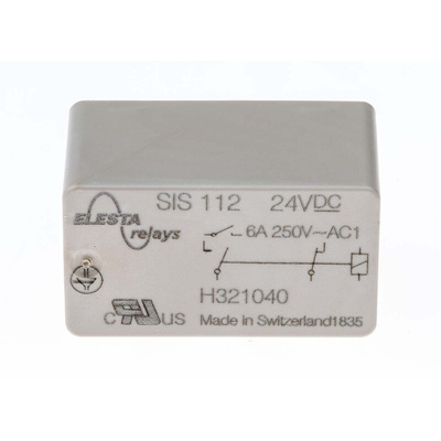 Elesta PCB Mount Force Guided Relay, 24V dc Coil Voltage, 2 Pole, DPST