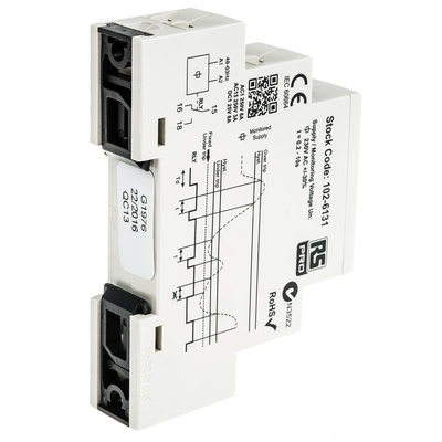 RS PRO Voltage Monitoring Relay, 1 Phase, SPDT, DIN Rail