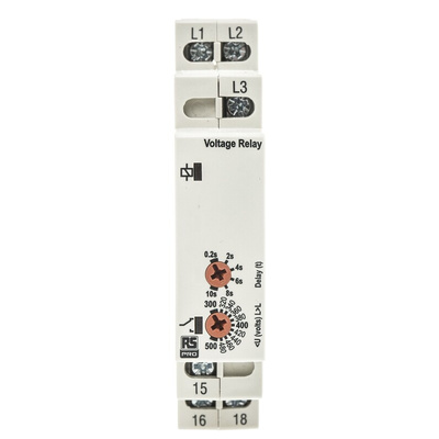 RS PRO Phase, Voltage Monitoring Relay, 3 Phase, SPDT, DIN Rail