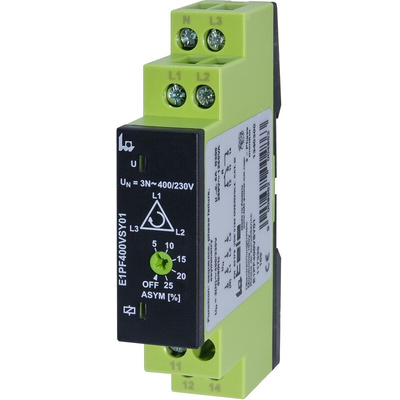 Tele Phase, Voltage Monitoring Relay, 3 Phase, SPDT, Maximum of 400 V, DIN Rail