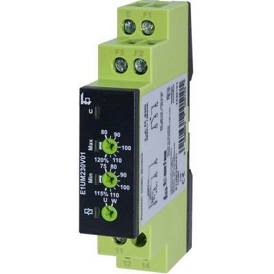 Tele Voltage Monitoring Relay, 1 Phase, SPDT, 24 → 230V ac, DIN Rail