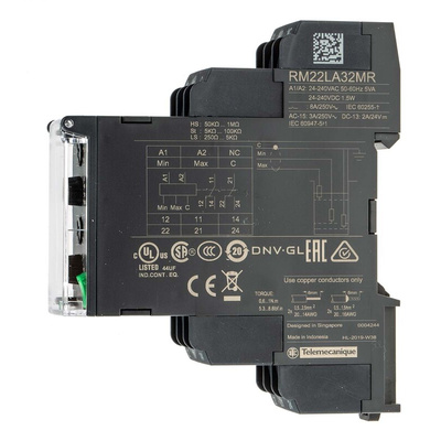 Schneider Electric Level Monitoring Relay, 1 Phase, DPDT, DIN Rail