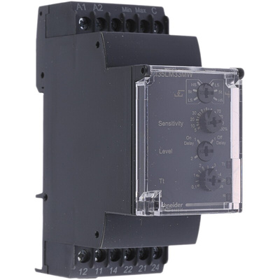 Schneider Electric Level Monitoring Relay, 1 Phase, DPDT, DIN Rail