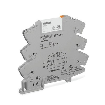 Wago 857 Series Interface Relay, DIN Rail Mount, 24V dc Coil, 1-Pole