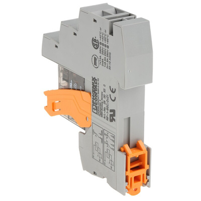 Phoenix Contact RIF-1-RSC-LDP-24DC/1X21MS Series Interface Relay, DIN Rail Mount, 24V dc Coil, SPDT, 1-Pole