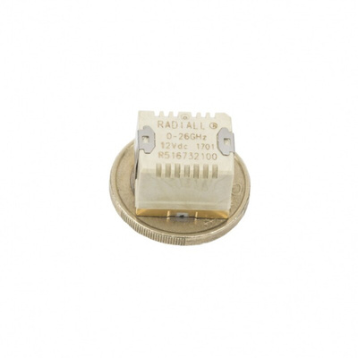 Radiall PCB Mount High Frequency Relay, 24V dc Coil, 50Ω Impedance, 8GHz Max. Coil Freq., SPDT