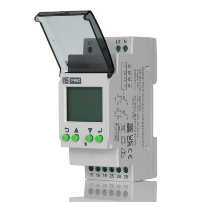 RS PRO Voltage Monitoring Relay, 3 Phase, DPDT, DIN Rail