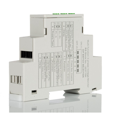 RS PRO Phase Monitoring Relay, 3 Phase, SPDT, DIN Rail