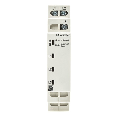 RS PRO Phase Monitoring Relay, 3 Phase, DIN Rail, Surface Mount