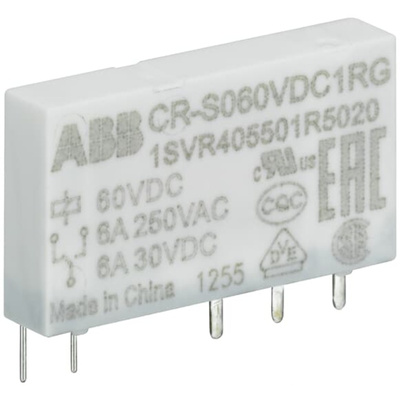 ABB CR Series Interface Relay, DIN Rail Mount, 12V dc Coil, SPDT, 6A Load