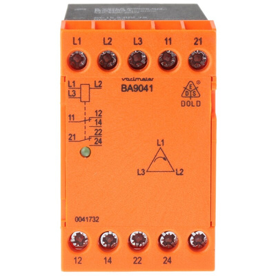 Dold Phase Monitoring Relay, 3 Phase, DPDT, DIN Rail
